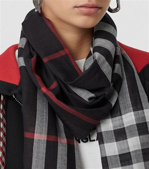 burberry haymarket check silk scarf|Burberry Lightweight Check Wool And Silk Scarf.